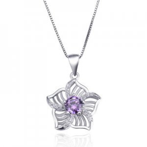 Purple Birthstone of Silver Necklace